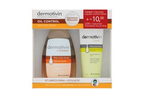 Dermotivin Oil Control Pele Muito Oleosa Sabonete Líquido 120ml + R$10,00 Leve Dermotivin Scrub Sabonete Cremoso Esfoliante 60g