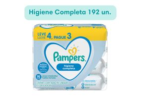 Lenços Umedecidos Pampers Higiene Completa Com 192 Unidades Leve 4 Pague 3