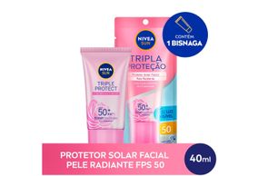 Protetor Solar Nivea Facial Tripla Proteção Radiante Fps50 40ml