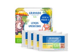 Kit Lenços Granado Bebê Tradicional Com 50 Unidades Leve 4 Pague 3