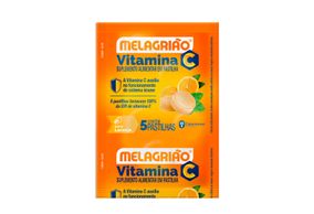 Pastilha Melagrião Laranja Vit C Sachê Com 5 Unidades