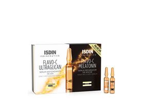 Isdin Isdinceutics Flavo-C Ultraglican Sérum Antioxidante Diurno Com 10 Ampolas De 2ml + Isdin Isdinceutics Flavo-C Melatonin Sérum Reparador Noturno