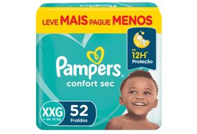 Fralda Pampers Confort Sec Tamanho Xxg Com 52 Unidades