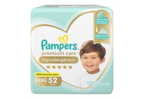 Fralda Descartável Infantil Pampers Premium Care Xxxg + De 19kg Pacote 52 Unidades