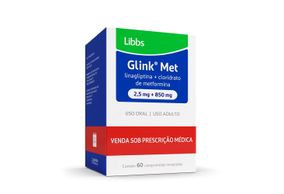 Glink Met Caixa Com 60 comprimidos revestidos De 2,5 mg Linagliptina + 850 mg Cloridrato de Metformina - libbs