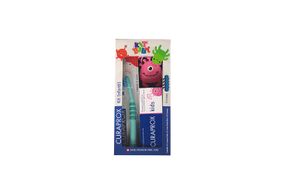 Kit Escova + creme dental Melancia + chaveiro Curaprox baby