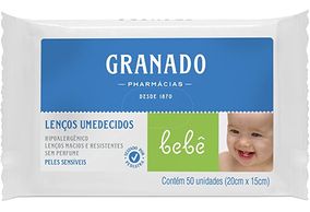 Lenço Umedecido Macio - Peles Sensíveis - Granado Bebê Pacote 50 Unidades