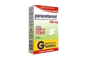 Paracetamol 750MG Comprimido - Caixa com 20 Comprimidos