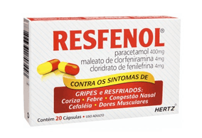 Resfenol 4mg + 4mg + 400mg Cápsula Gelatinosa Dura - Caixa com 20 Cápsulas