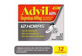 Advil 12H 600mg Comprimido revestido de liberação prolongada - Caixa com 12 Comprimidos