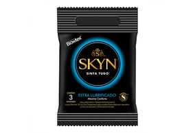 Preservativo Blowtex Skyn extra lubrificado com 3 unidades