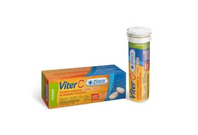 Vitamina C + Zinco - Viter C 1g + Zinco 10mg - 10 Comprimidos Efervescentes