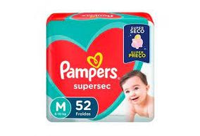 Fralda Pampers Supersec M - 52 unidades