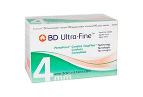 Bd Ultra-Fine Agulha Descartável para Canetas BD Ultra-Fine Penta Point 4mm 100 Unidades