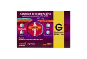 Cloridrato de Fexofenadina 180MG Comprimido revestido - Caixa com 10 Comprimidos