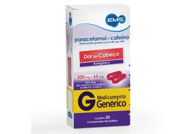 Paracetamol + Cafeina 500mg   20 Comprimidos Revestidos