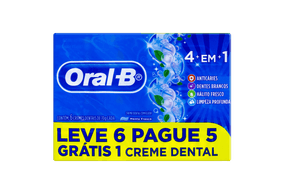 Pack Creme Dental Menta Fresca Oral-B Caixa 70G Cada Leve 6 Pague 5 Unidades