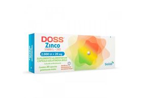 Doss Zinco 2000UI + 20mg 30 Cápsulas