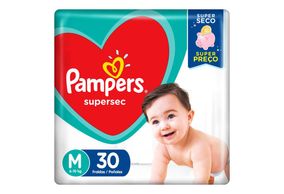 Fralda Pampers Basic Super Sec Pacotão M 30 unidades