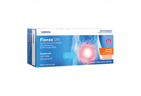 Florax SM Adulto 100Milhões/mL Suspensão Oral Sabor Framboesa - 5 Flaconetes com 5mL