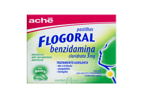 Flogoral 3mg Pastilha Sabor Menta - Caixa com 12 Pastilhas