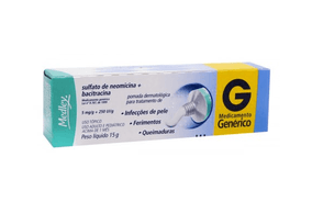 Sulfato de Neomicina + Bacitracina 5 + 250mg/g + Ui/g   1 Pomada Dermatológica