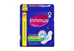 Absorvente Intimus Gel Noturno seca, com abas, 30 unidades