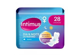 Absorvente Intimus Dia e Noite extra suave, com abas, 28 unidades