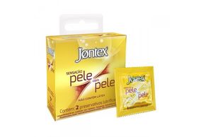 Preservativo Jontex Lubrificado Pele com Pele, 2 Unidades