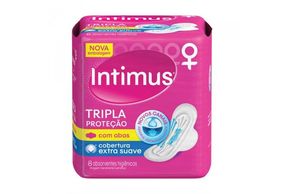 Absorvente Intimus Gel Tripla Protecao Suave Com Abas, 8 Unidades