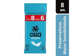 Preservativo Olla Sensitive Sensitive, Leve 8 e Pague 6