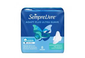 Absorvente Sempre Livre Adapt Plus Suave com Abas 8 unidades