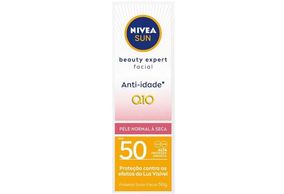 Protetor Solar Facial Nivea Sun Beauty Expert Anti-idade Q10 Pele Normal à Seca FPS 50 50g