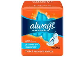 Absorvente Always Super Proteção Seca sem alça 8 unidades