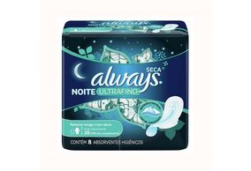 Absorvente Always Ultrafino Noites Tranquilas Cobertura Seca com Abas 8 unidades