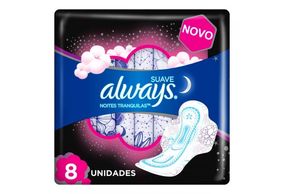 Absorvente Always Suave Noites Tranquilas Com Abas 8 unidades