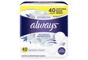 Absorvente Always Protetor Diario sem Perfume 40 unidades