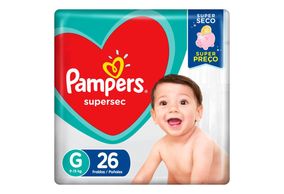 Fralda Pampers Basic Super Sec Pacotão G 26 unidades