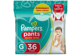 Fralda Pampers Pants Mega Ajuste Total G 36 unidades