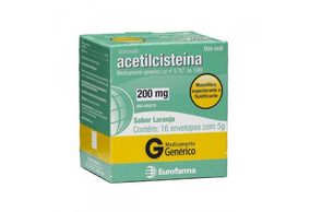 Acetilcisteína Granulado Sabor Laranja 200mg/g 16 sachês