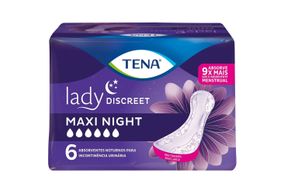 Absorvente Para Incontinência Urinária Noturna Lady Discreet Maxi Night Tena 6 unds 6 unidades