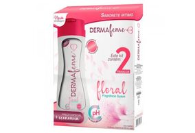 Sabonete Íntimo Dermafeme floral líquido 2 unidades 200mL cada