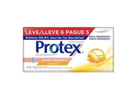 Sabonete Antibacteriano Protex Nutri Protect Vitamina E 85g - 6 unidades