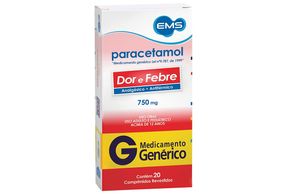 Paracetamol 750mg 20 comprimidos EMS