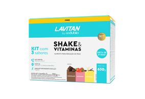 Kit Lavitan by Redubío Shake Slim Sabores Chocolate, Morango e Baunilha saches de 210g