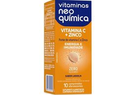 Vitamina C + Zinco Neo Química Zero Açúcares laranja 10 comprimidos