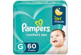 Fralda Pampers Confort Sec G 60 unidades