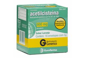 Acetilcisteína 600mg/g 16 envelopes