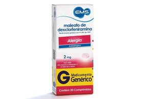 Maleato de Dexclorfeniramina 2mg 20 comprimidos