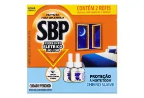 Refil Repelente Elétrico Líquido SBP 45 Noites Cheiro Suave com 2 unidades